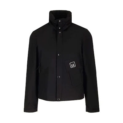 C.P. Company Black High-Collar Single-Breasted Jacket 16CLOW008A006450A999