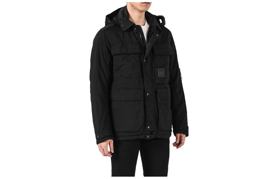 C.P. Company Black Hooded Zip-Up Jacket with Multiple Pockets 09CMOW092A005782G999