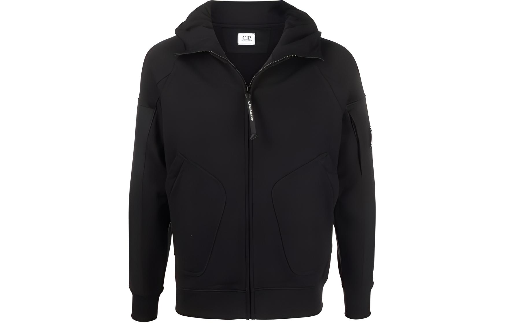 C.P. Company Black Hooded Zip-Up Long Sleeve Jacket 12CMSS116A005086M999