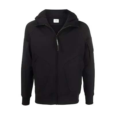C.P. Company Black Hooded Zip-Up Long Sleeve Jacket 12CMSS116A005086M999