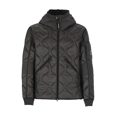 C.P. Company Black Hooded Zip-Up Loose-Fit Jacket CMOW009A110158A999