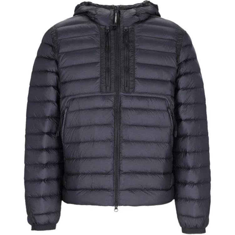 C.P. Company Black Hoodie Jacket with Goggle Zipper Design CMOW073A006099A888