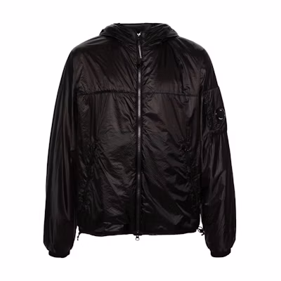 C.P. Company Black Hoodie Jacket with Logo 16CMOW037A006099U999