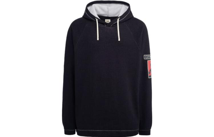 C.P. Company Black Hoodie with Letter Print Design 15CMSS362A110028A999