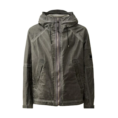 C.P. Company Black Hoodie Zip Jacket with Lens Detail and Raglan Sleeves CMOW204A110078A985