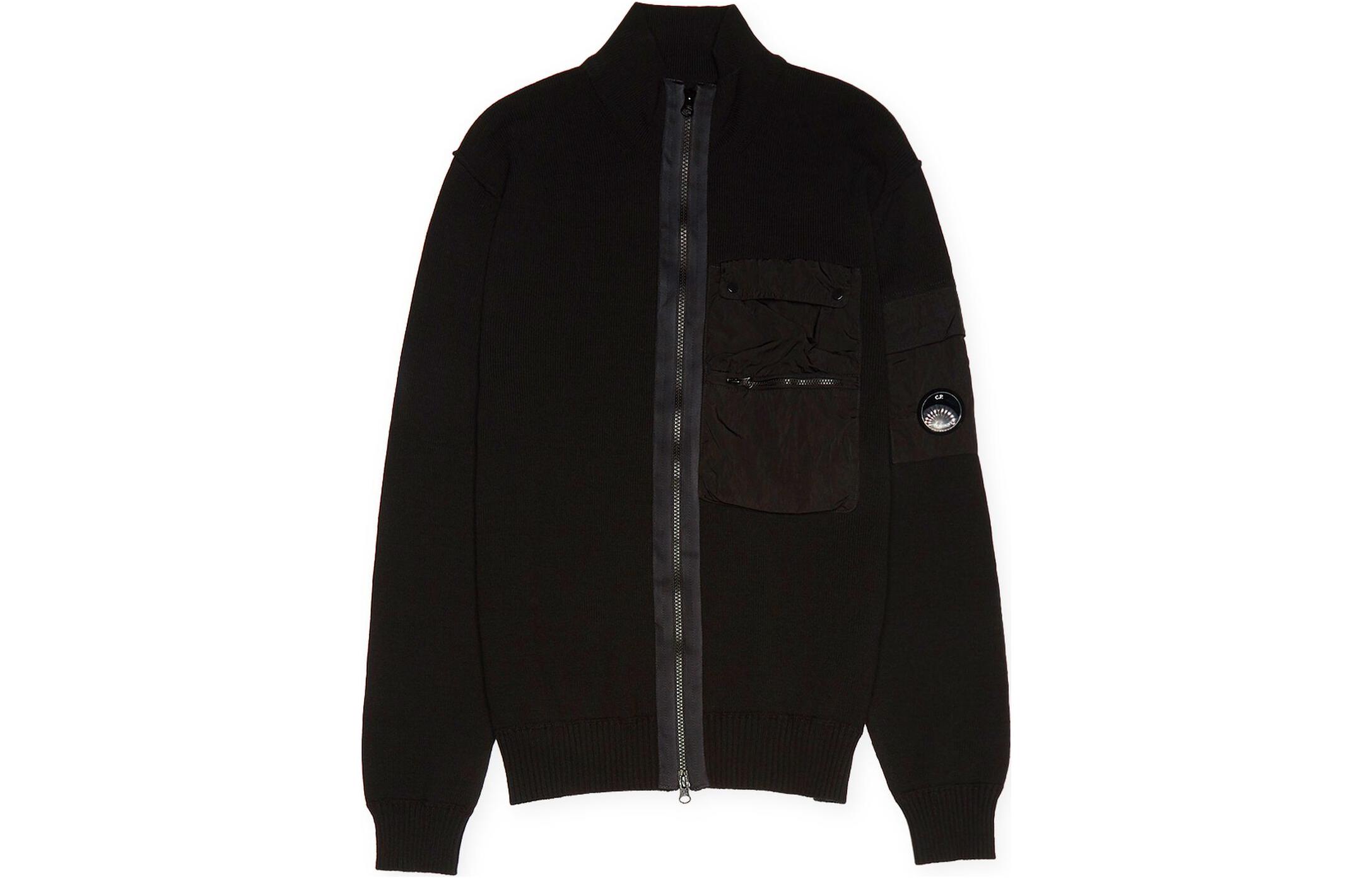 C.P. Company Black Knit Zip-Up Collar Jacket 14CMKN184A005367M999