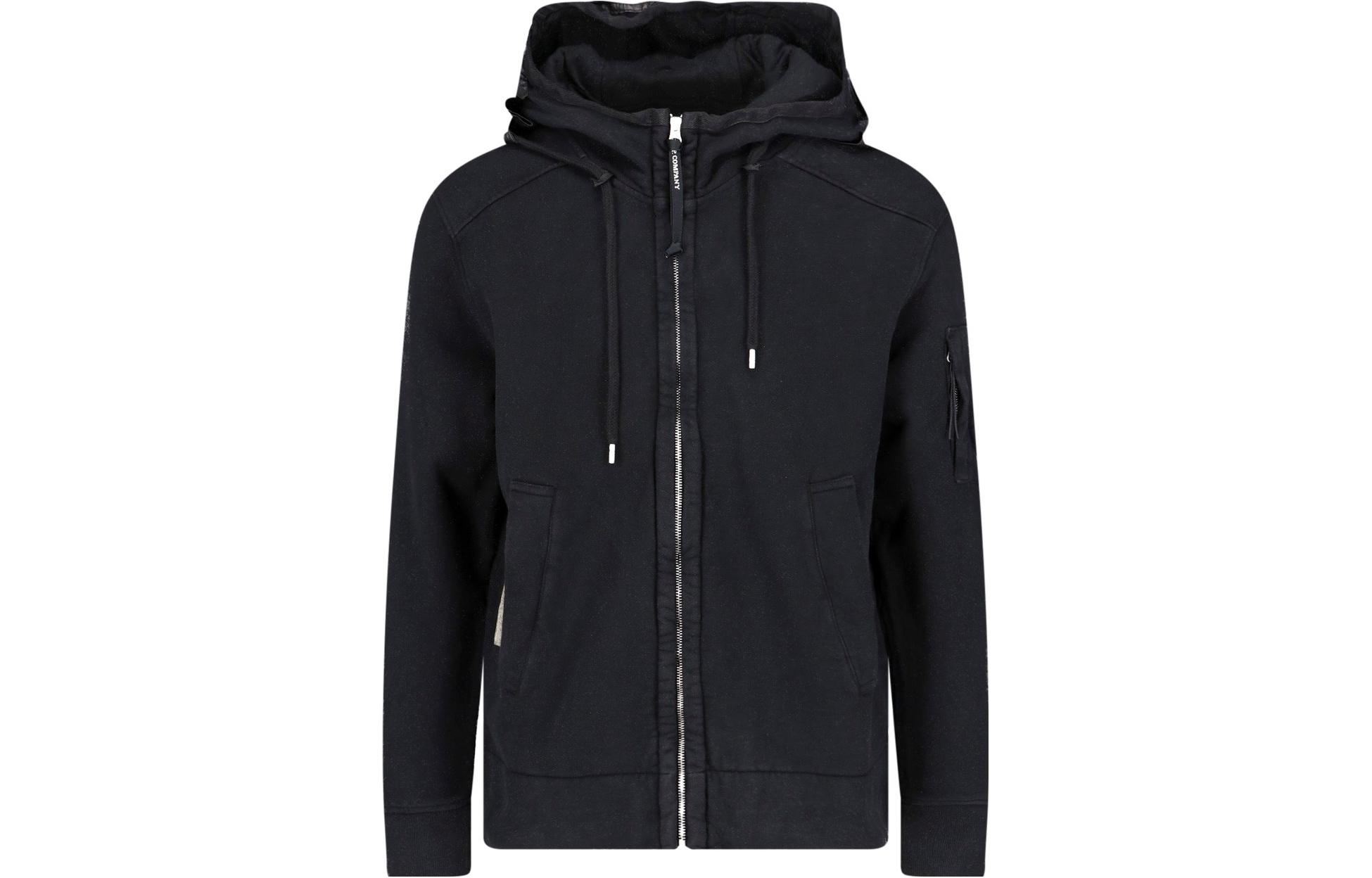 C.P. Company Black Lens Detail Hooded Zip Jacket for Men 15CMSS161A006090M999