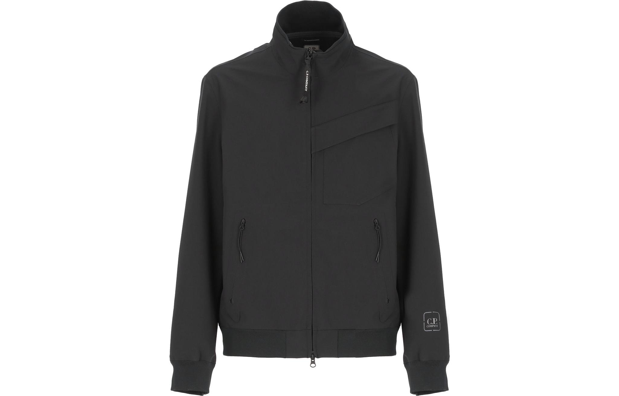 C.P. Company Black Logo High-neck Zip Jacket 15CLOW013A006578A999