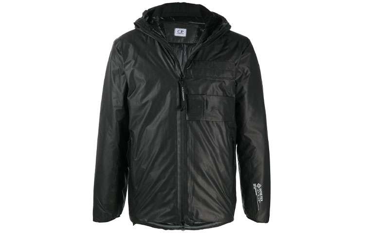 C.P. Company Black Logo Hooded Jacket 09CMOW105A005795A987