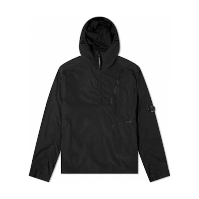 C.P. Company Black Logo Hoodie Half-Zip Jacket 09CMOS072A005148G999