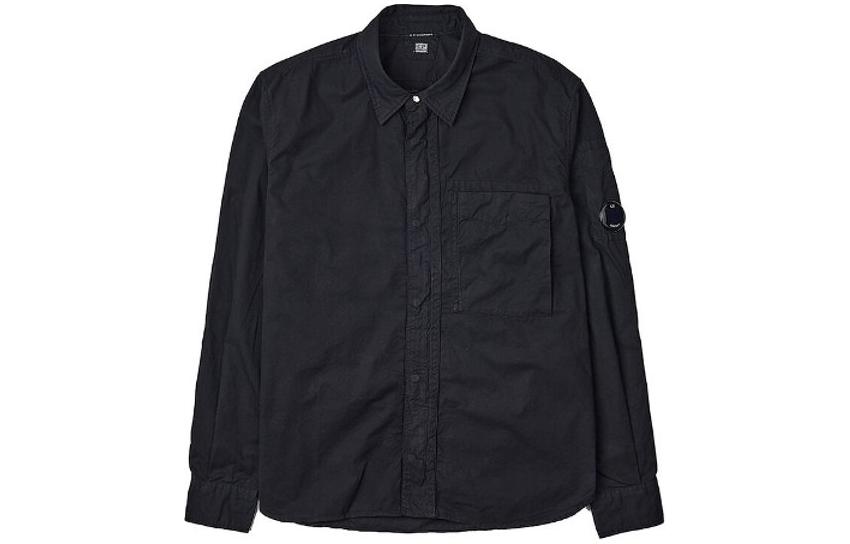 C.P. Company Black Long-Sleeve Shirt Collar Jacket 14CMSH121A002824G999