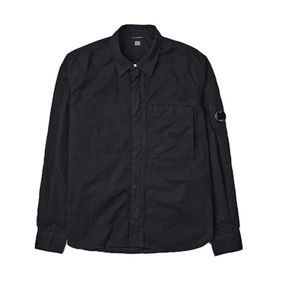 C.P. Company Black Long-Sleeve Shirt Collar Jacket 14CMSH121A002824G999