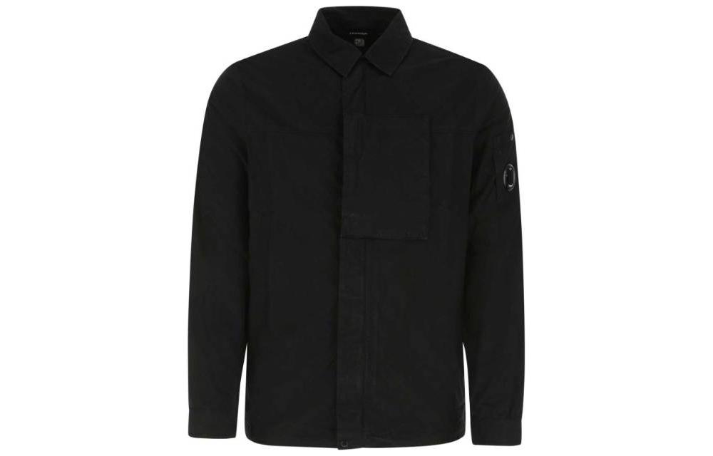 C.P. Company Black Long-Sleeve Shirt Jacket with Concealed Closure 11CMSH254A002824G-999