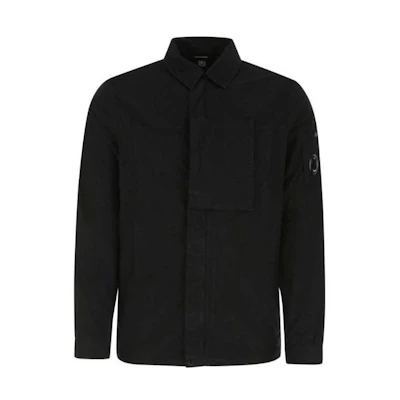 C.P. Company Black Long-Sleeve Shirt Jacket with Concealed Closure 11CMSH254A002824G-999