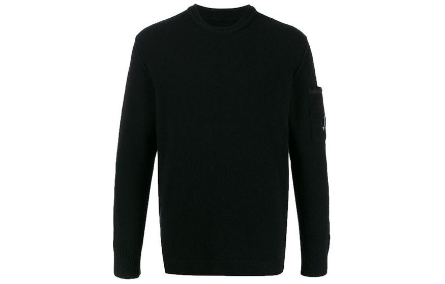 C.P. Company Black Long Sleeve Sweatshirt with Side Pocket 07CMKN258A005601A999