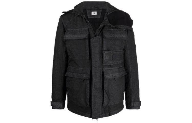 C.P. Company Black Multi-Pocket Hooded Jacket 12CMOW200A006022G999