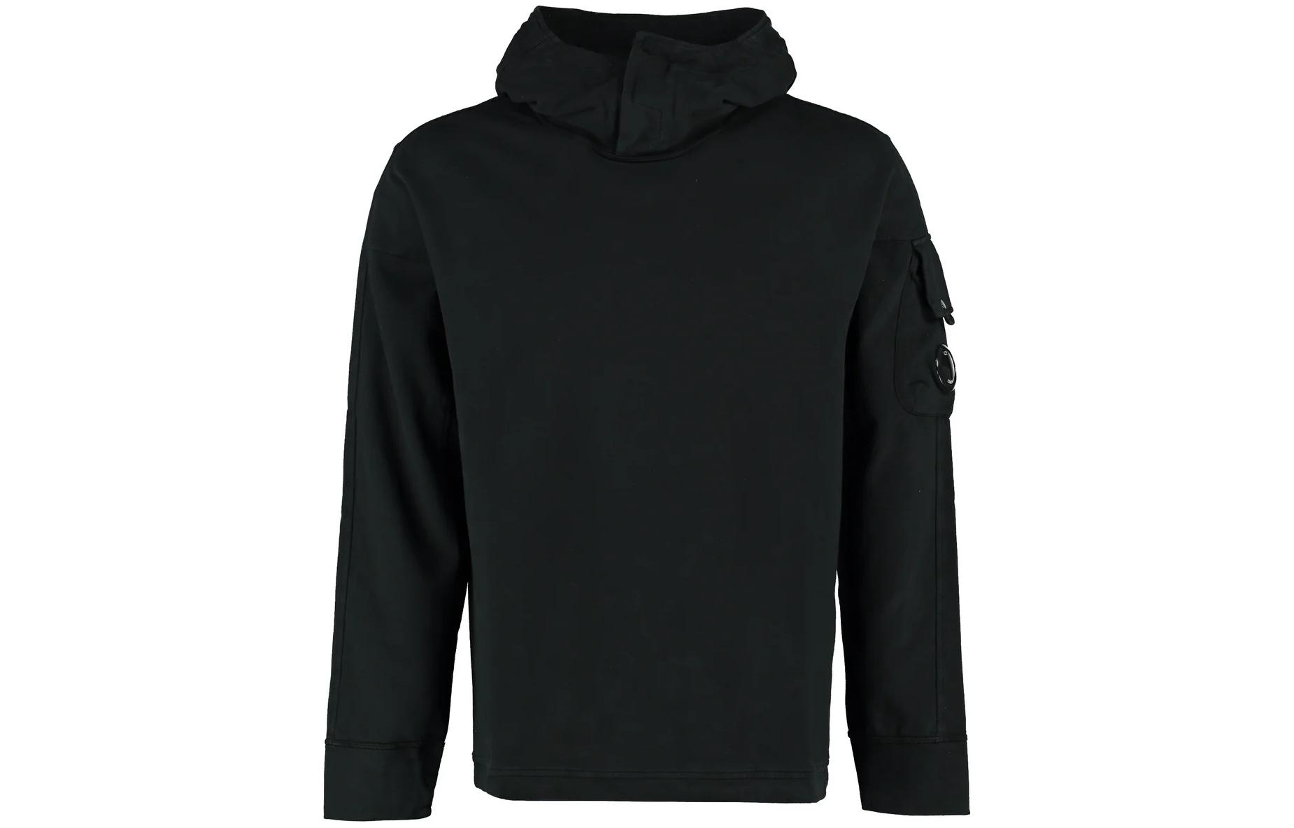 C.P. Company Black Pullover Hoodie Long-Sleeve Solid Color 11CMSS137A002246G999