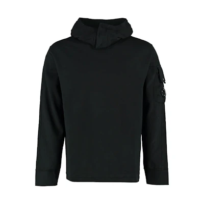 C.P. Company Black Pullover Hoodie Long-Sleeve Solid Color 11CMSS137A002246G999