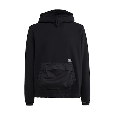 C.P. Company Black Pullover Hoodie Long-Sleeve Solid Color 15CMSS319A006090M999