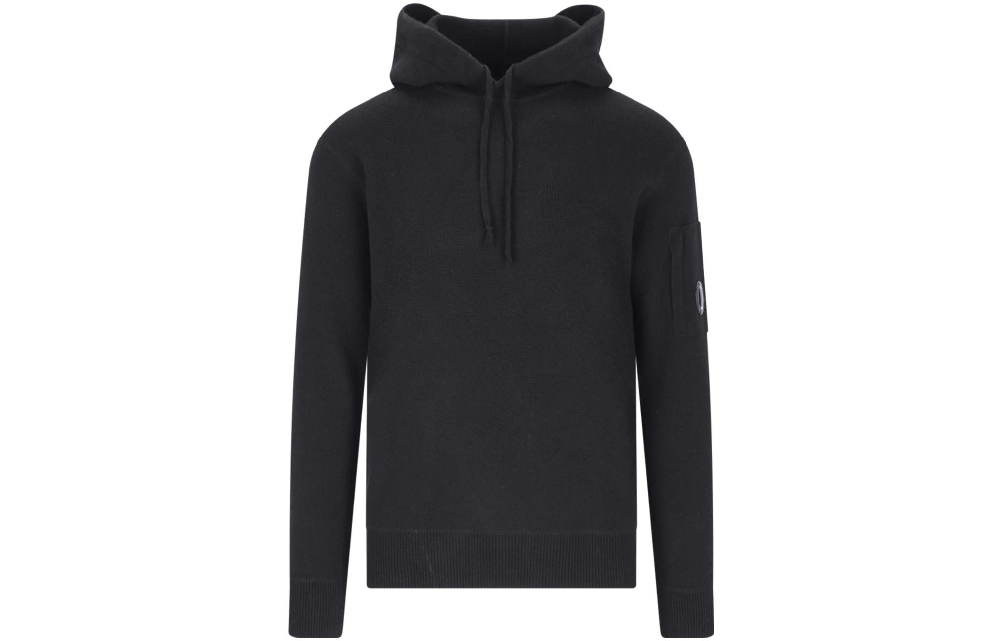 C.P. Company Black Pullover Hoodie Long Sleeve Solid Color 15CMKN091A005504A999
