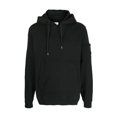 C.P. Company Black Pullover Hoodie with Pocket 14CMSS137A005398G999