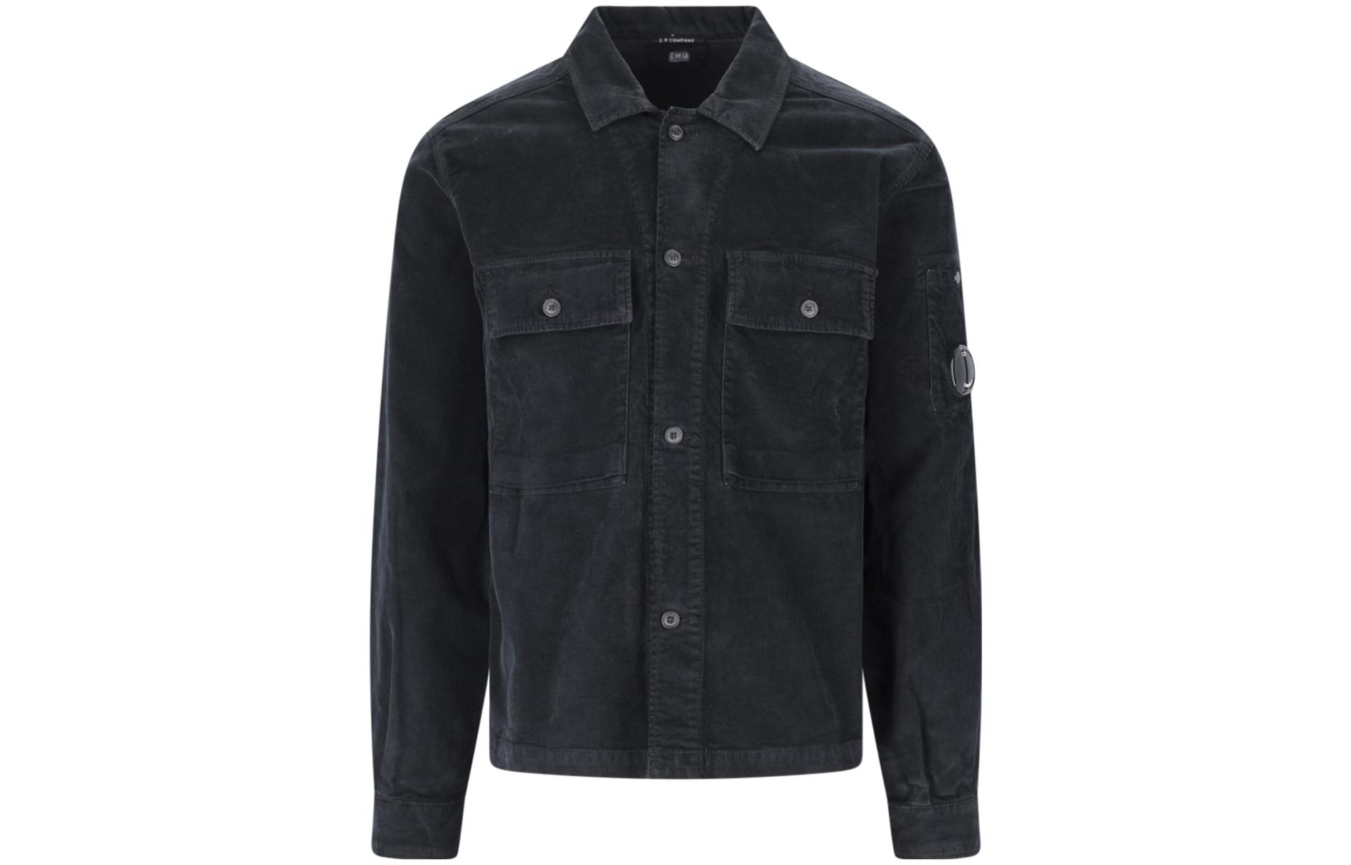 C.P. Company Black Ribbed Long-Sleeve Single-Breasted Jacket 15CMSH292A006410O999