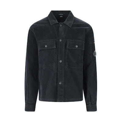 C.P. Company Black Ribbed Long-Sleeve Single-Breasted Jacket 15CMSH292A006410O999