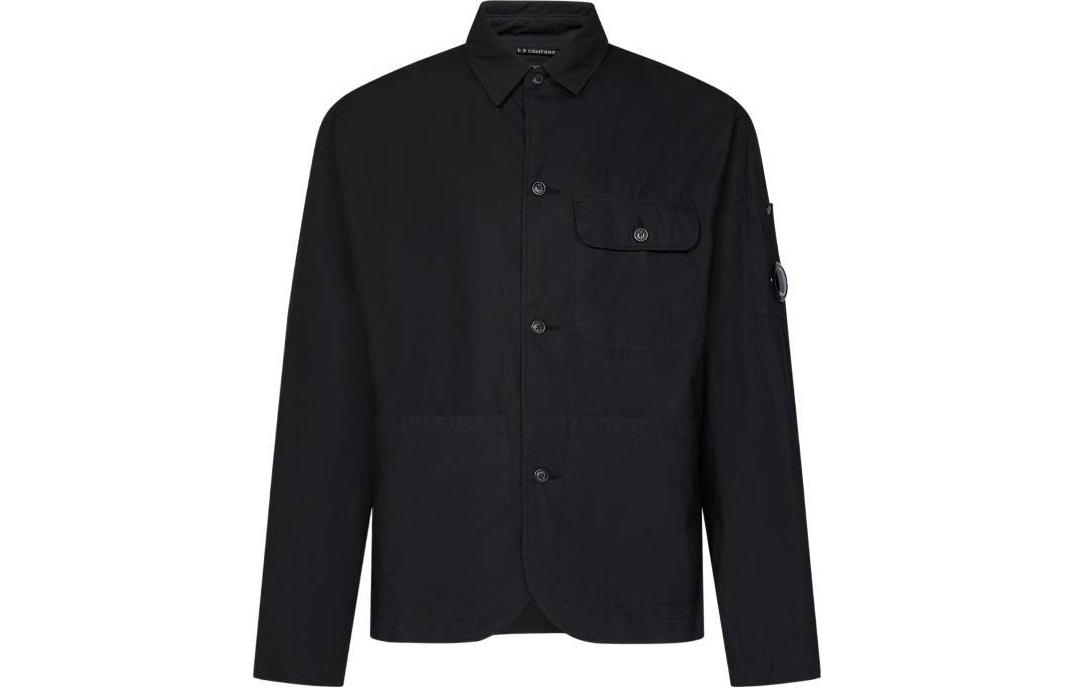 C.P. Company Black Single-Breasted Long-Sleeve Jacket CMSH269A005328G999