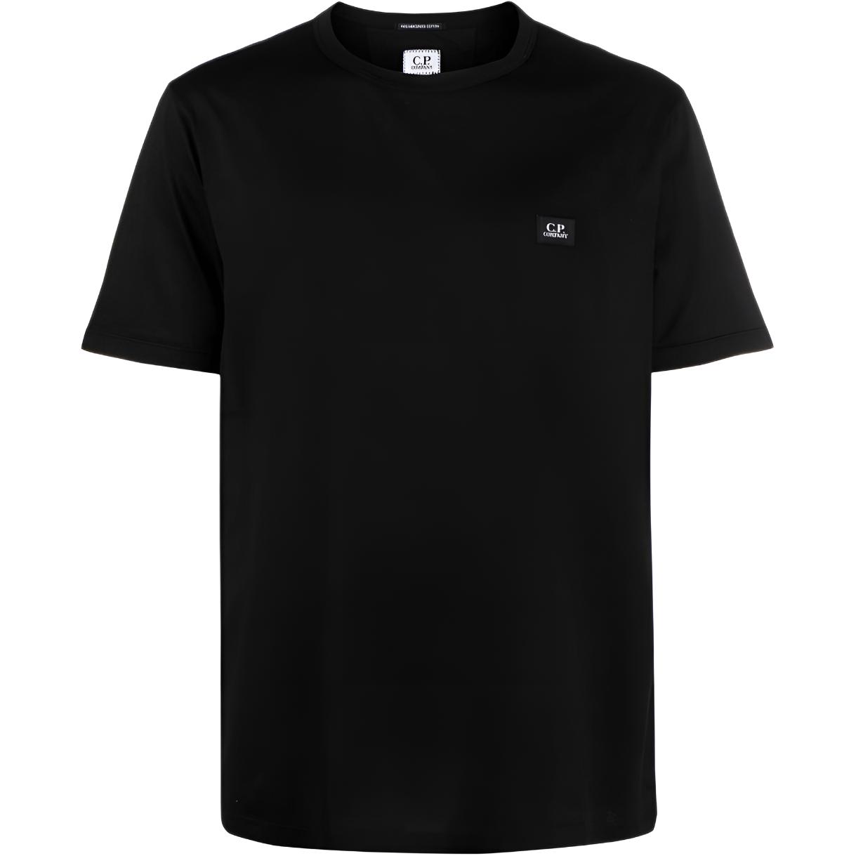 C.P. Company Black Slim Fit Crewneck T-Shirt with Embroidered Logo 16CMTS087A006374G999