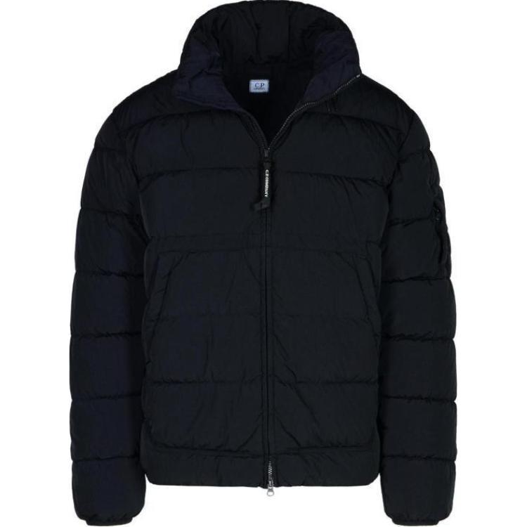 C.P. Company Black Slim Fit Stand Collar Zip-Up Jacket CMOW016A005904G888