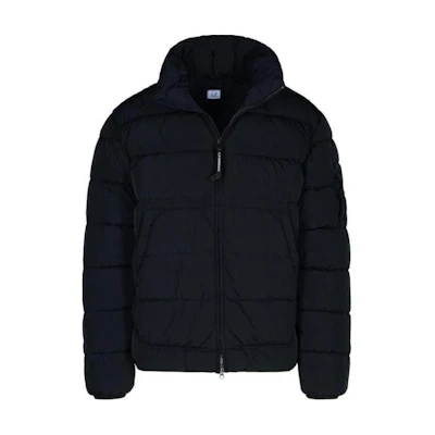 C.P. Company Black Slim Fit Stand Collar Zip-Up Jacket CMOW016A005904G888