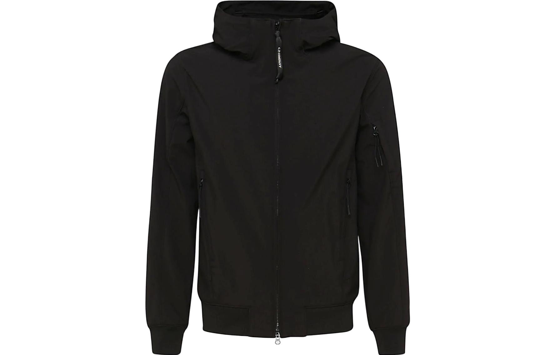 C.P. Company Black Solid Color Hooded Jacket 12CMOW002A005968A999