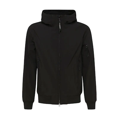 C.P. Company Black Solid Color Hooded Jacket 12CMOW002A005968A999