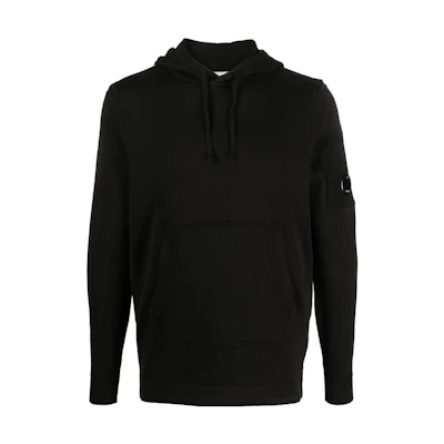 C.P. Company Black Solid Color Hoodie 14CMKN030A006262G999