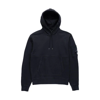 C.P. Company Black Solid Color Slim Fit Hoodie Long Sleeve 16CMSS033A002246G999