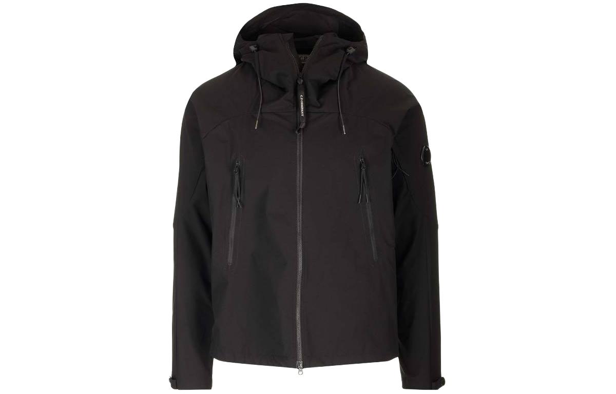 C.P. Company Black Solid Color Zip-Up Hoodie Jacket 16CMOW403A004117A999