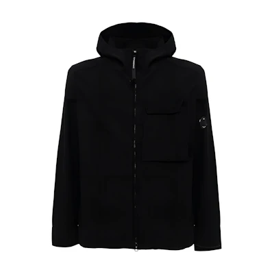 C.P. Company Black Solid Color Zip-Up Hoodie Jacket CMSH156A006406O999