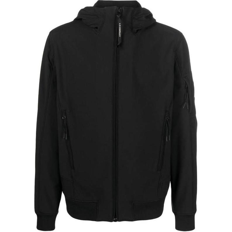 C.P. Company Black Solid Color Zip Hoodie Long Sleeve Jacket 16CMOW003A005968A999