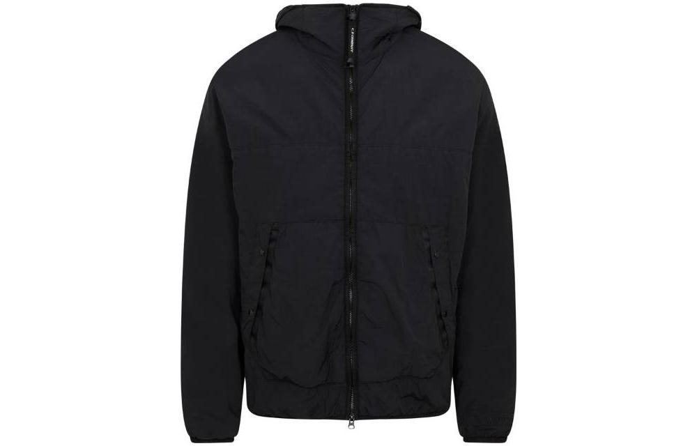 C.P. Company Black Solid Long-Sleeve Hoodie Jacket 14CMOW088A006124G