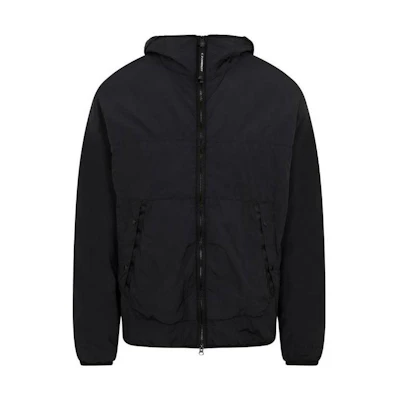 C.P. Company Black Solid Long-Sleeve Hoodie Jacket 14CMOW088A006124G