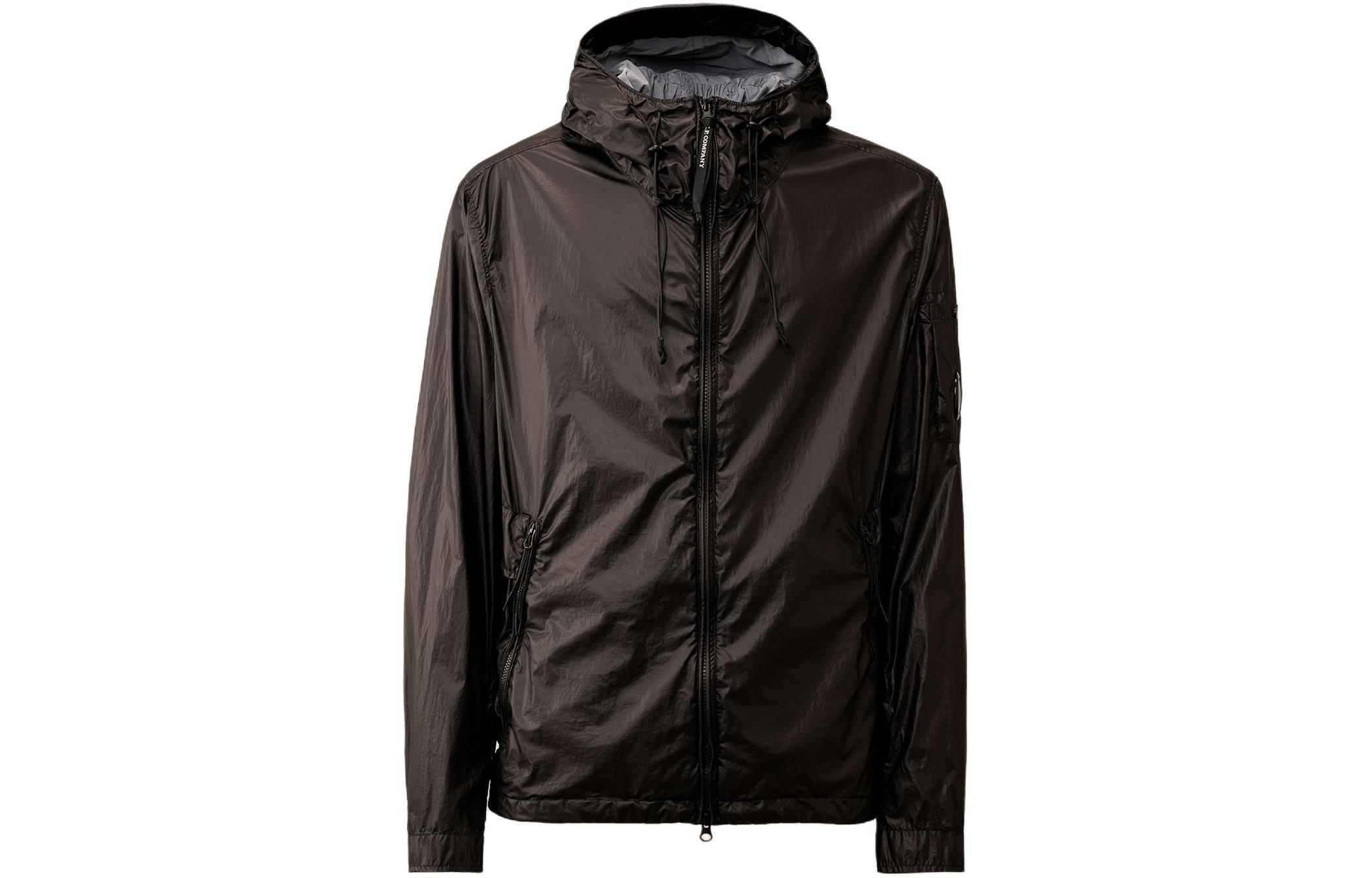 C.P. Company Black Solid Long-Sleeve Zip Hoodie Jacket 16CMOW175A110030G999