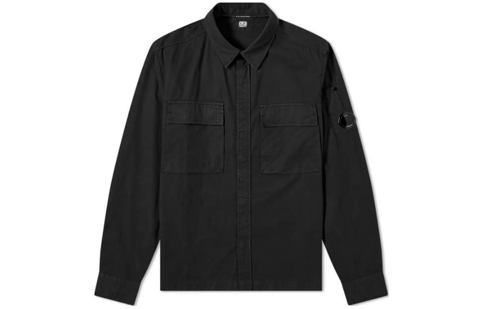 C.P. Company Black Solid Pocket Flap Collar Jacket 10CMSH177A002824G999