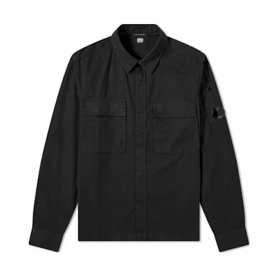 C.P. Company Black Solid Pocket Flap Collar Jacket 10CMSH177A002824G999