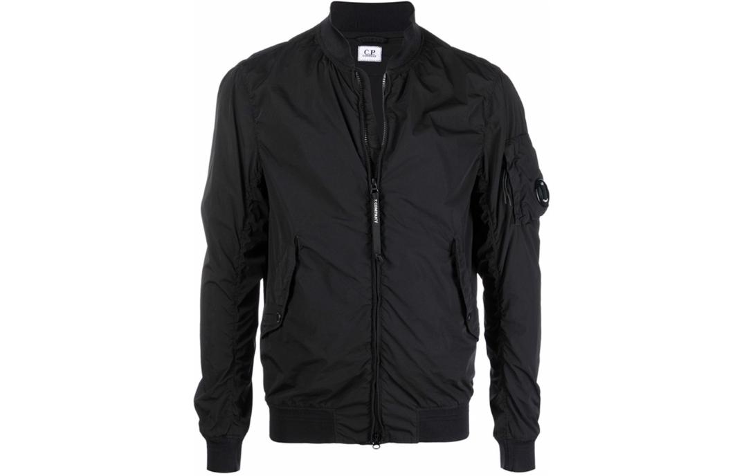 C.P. Company Black Solid Zip-Up Casual Jacket Long Sleeve 12CMOW004A005864G999