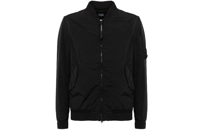 C.P. Company Black Solid Zip-Up Jacket Long Sleeve 15CMOW249A005864G999