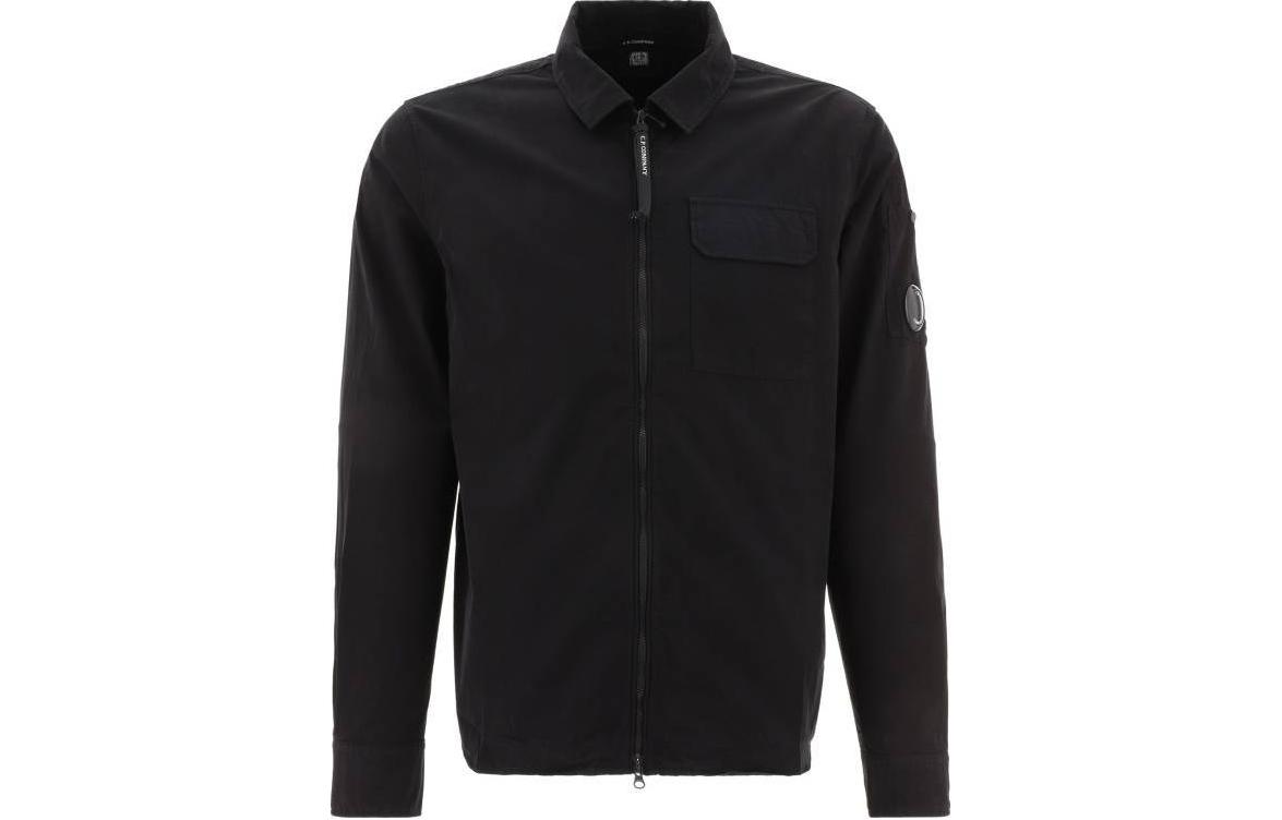 C.P. Company Black Zip-Up Casual Jacket with Collar CMSH158A002824G999