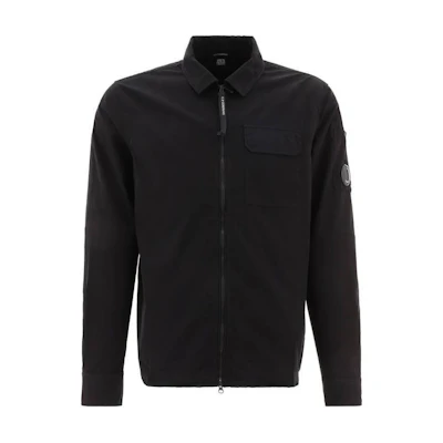 C.P. Company Black Zip-Up Casual Jacket with Collar CMSH158A002824G999