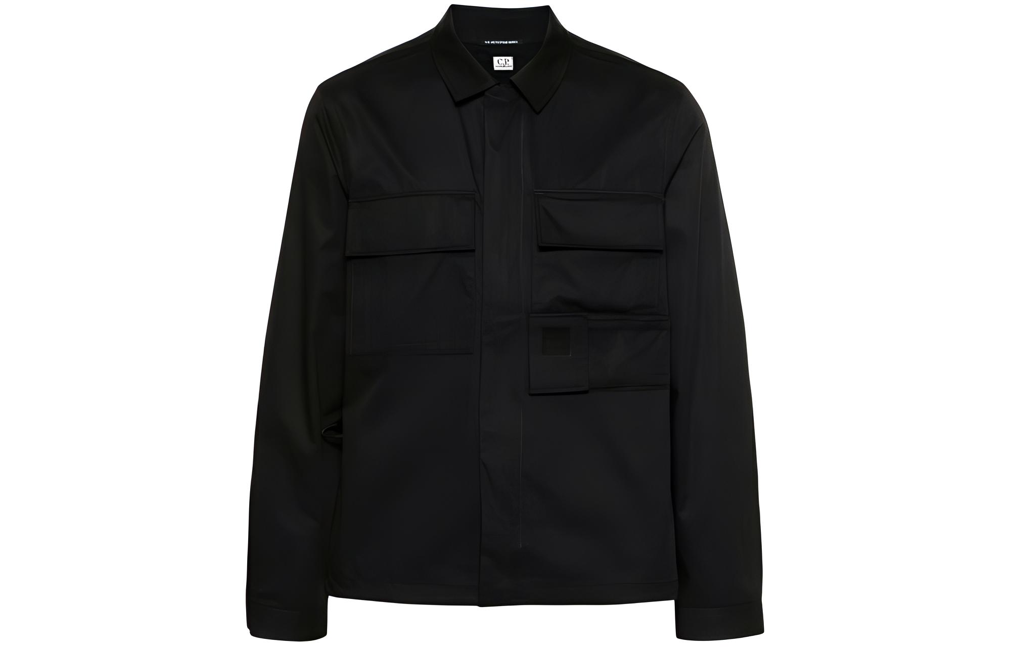 C.P. Company Black Zip-Up Collared Jacket 16CLSH025A006472A999