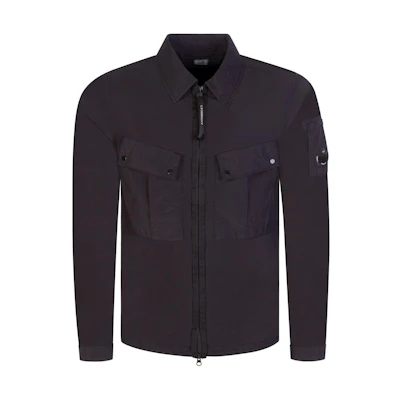 C.P. Company Black Zip-Up Collared Jacket Long Sleeve 15CMOS071A005991G999