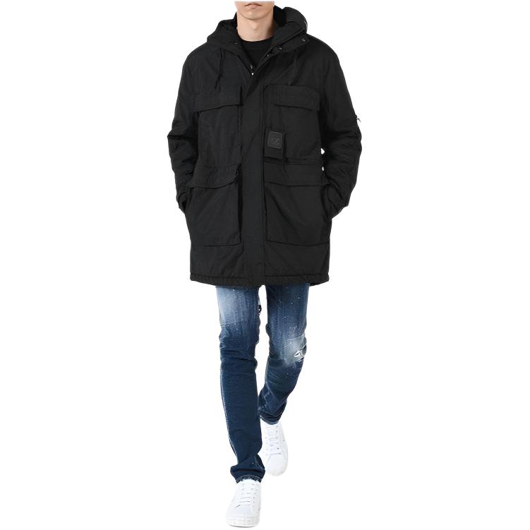 C.P. Company Black Zip-Up Hoodie Jacket Relaxed Fit Long Sleeve 09CMOW094A005782G999